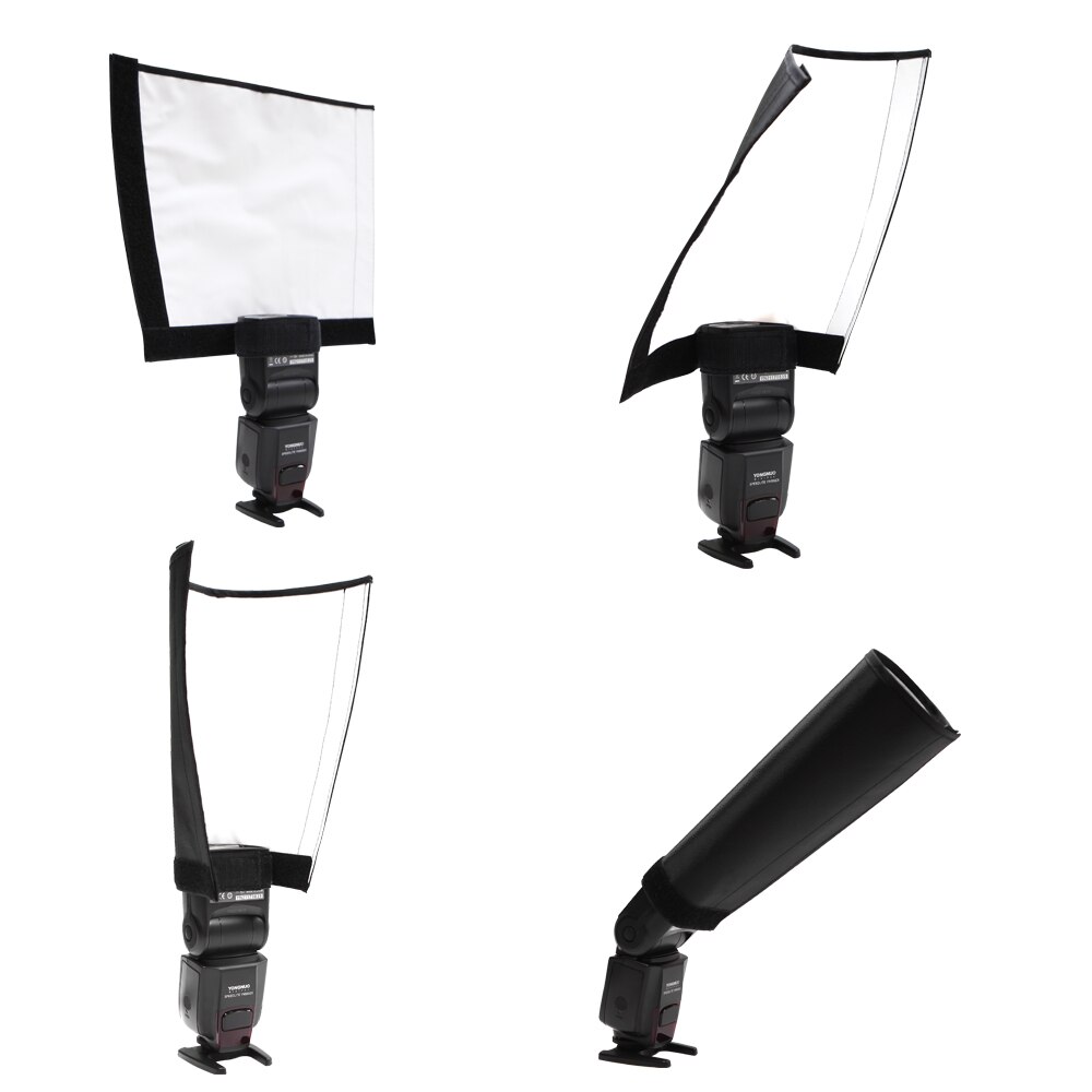 Universal Opvouwbaar Flash Reflector Zilver Kleur Snoot Diffuser voor Yongnuo Pixel Canon Nikon Speedlite