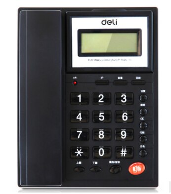 Kantoor telefoon zakelijk groot scherm bliksembeveiliging lange afstand vergrendeling parallel anti-diefstal telefoon bedraad: Zwart