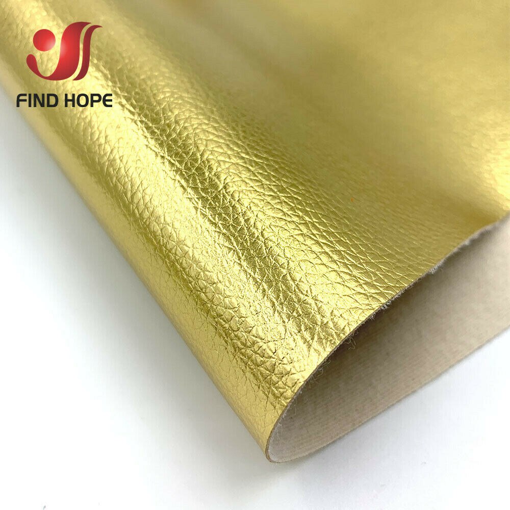 Door Meter 100*135Cm Litchi Kunstleer Pu Kunstleer Stof Vinyl Auto Bekleding Zak Sofa Oorbel Naaien Diy 39*54Inch: Luxury gold