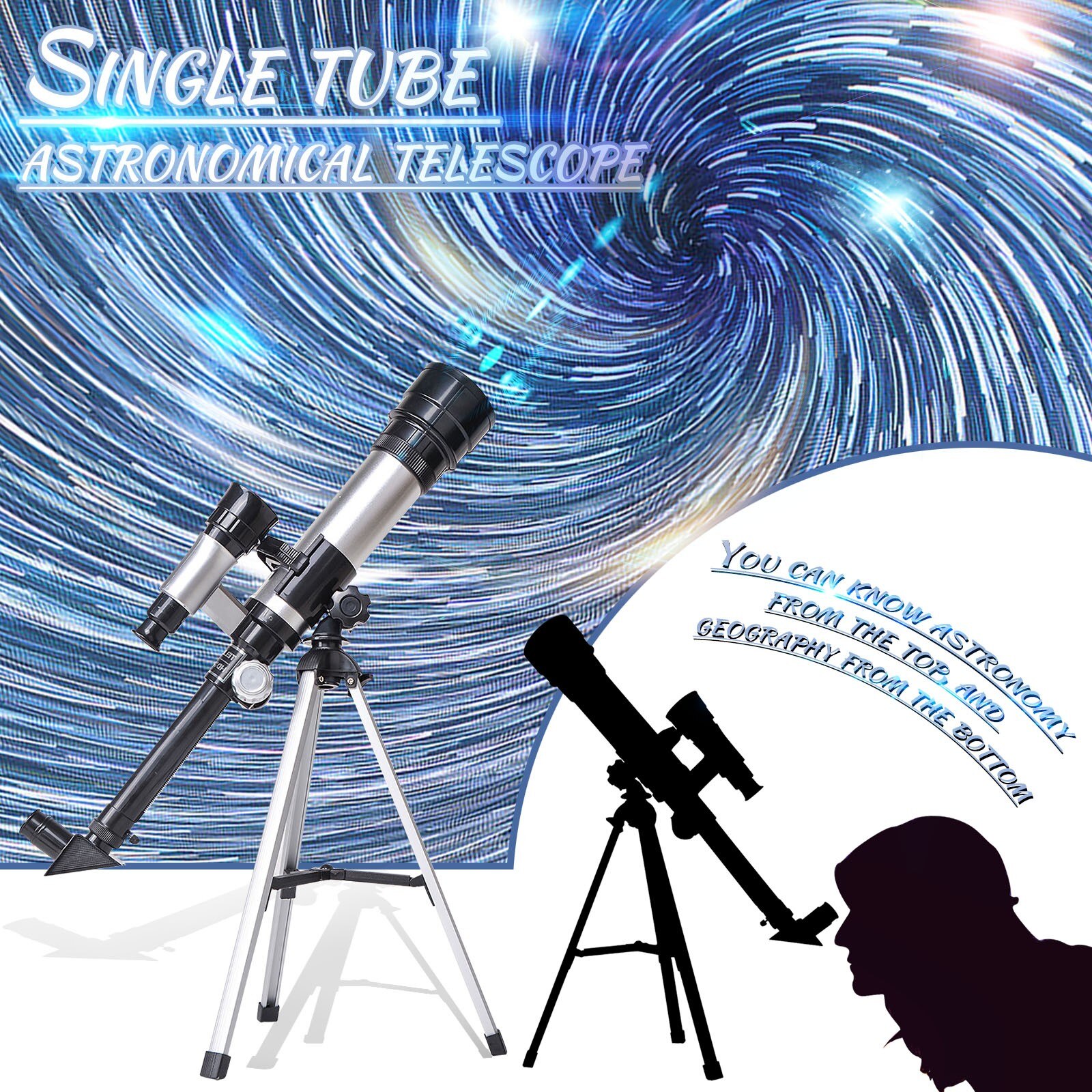 Refractive 70mm Astronomical Telescope Wide Angle Powerful Zoom Telescope Tripod Telescope Year Beginners Tripod