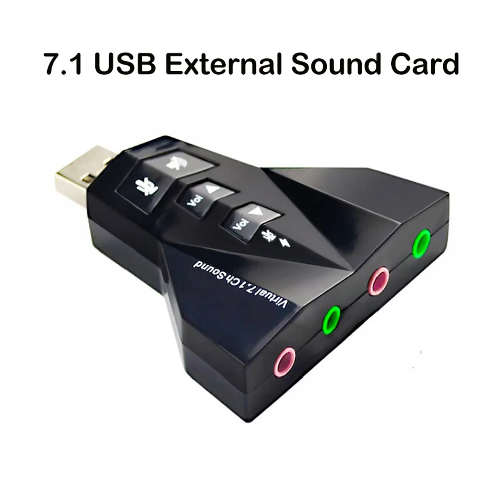External Virtual USB SOUND card 7 In 1 Channel 3D Sound Audio Adapter Dual Microphone Dual Audio Interface Output Independent