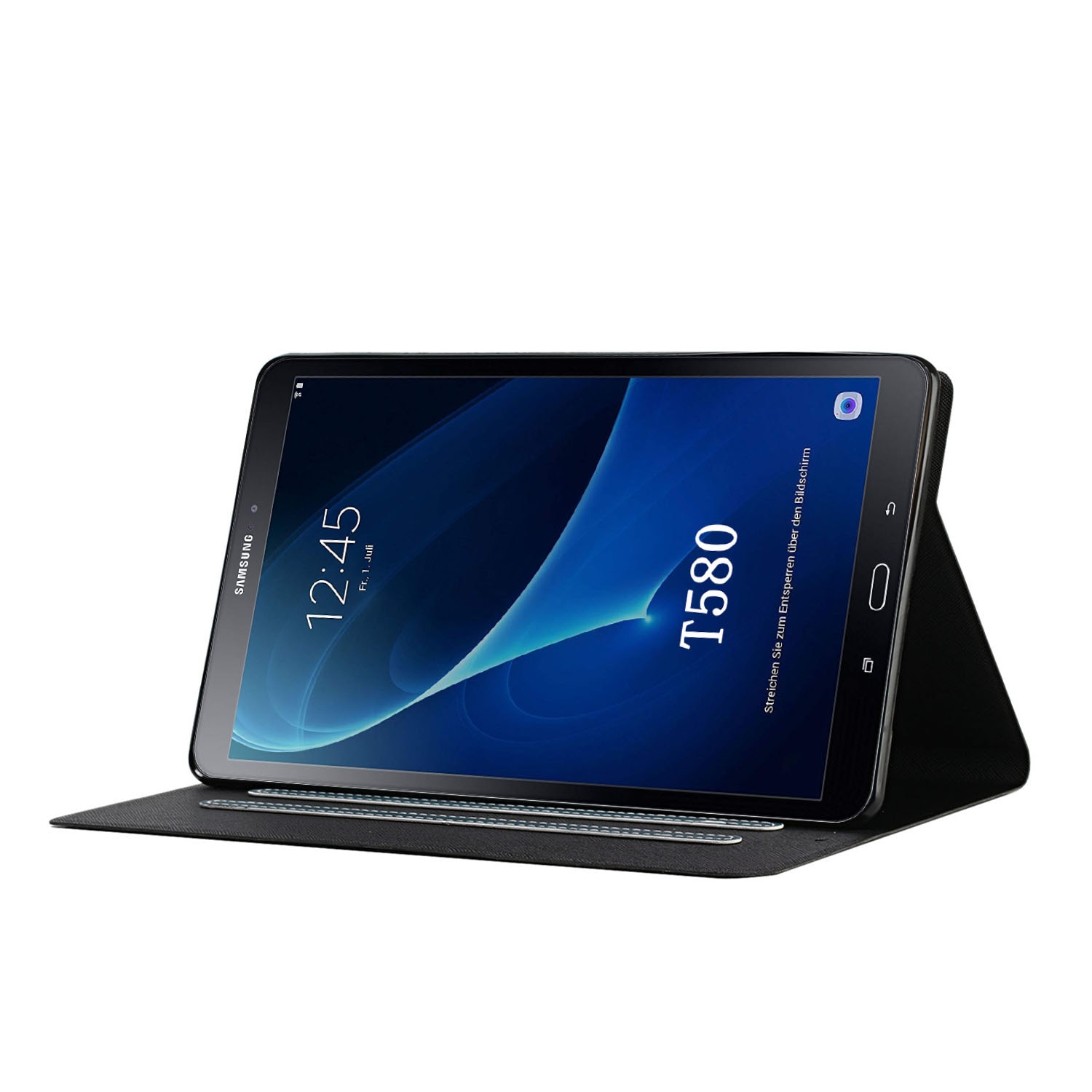 Solid fodral för samsung galaxy tab a  a6 10.1 tum ) sm -t580 sm-t 580 t585 täckplatta tablet ställ caqa med kortplatser för plånbok + penna