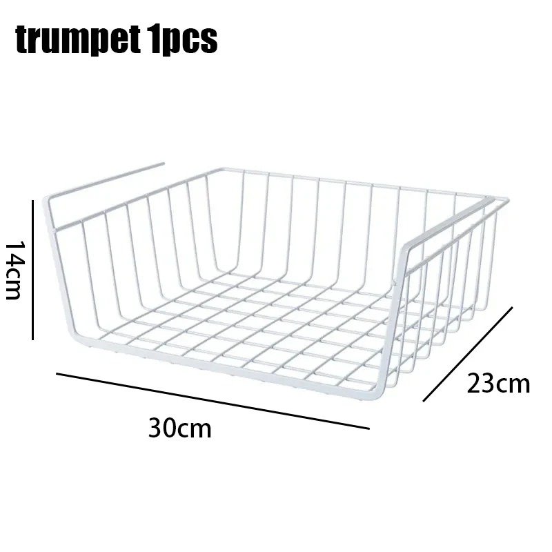 Multi Functional Perforated Kitchen Bathroom Storage Hanging Basket Storage Rack Bottom Book Storage Rack Dormitories Offices ﻿: black