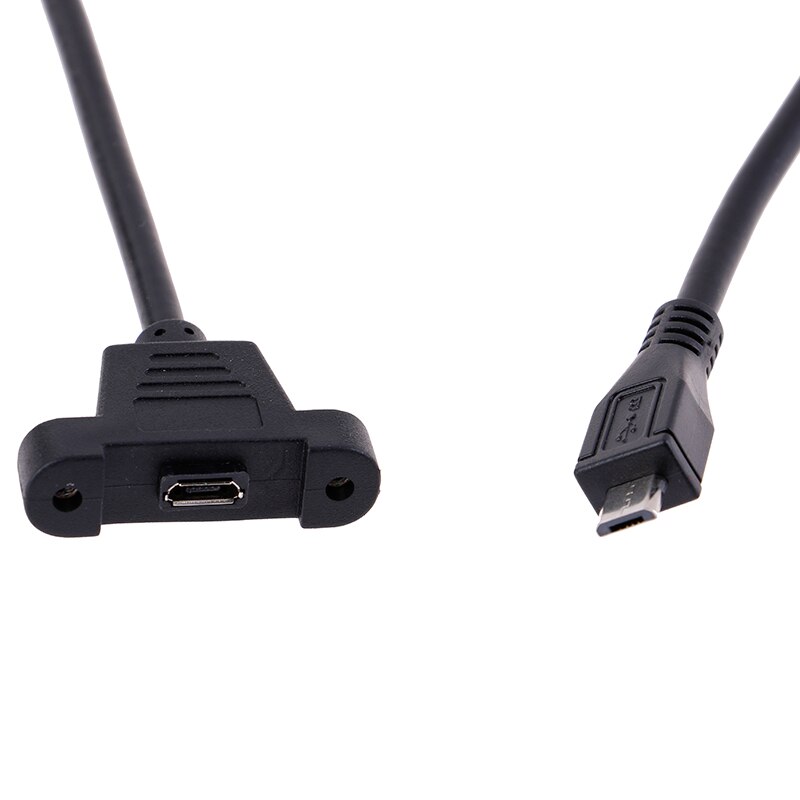 Micro Usb 2.0 Male Connector Naar Micro Usb 2.0 Vrouwelijke Verlengkabel 30Cm 50Cm Met Schroeven Panel Mount gat