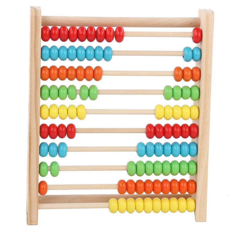 Brinquedos educativos de madeira crianças ábaco aritmética iluminação e educação precoce colorido rack de computação digital