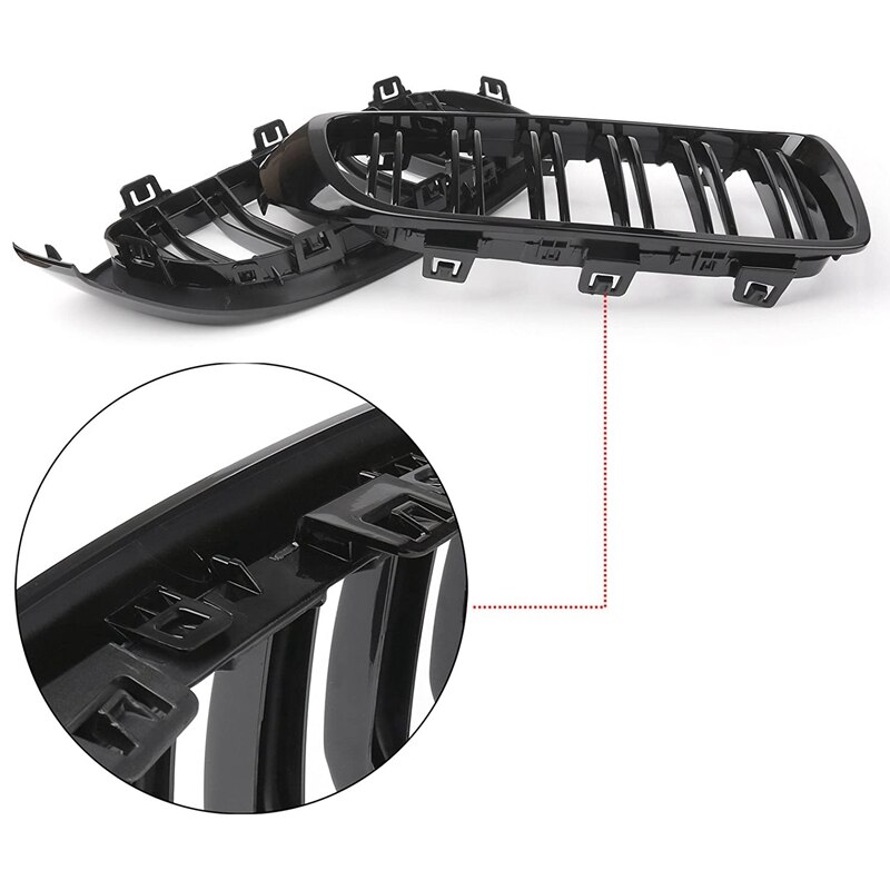 Black Front Kidney Grill Double Slat M4 Sport Style Grill Fit for F32 F33 F36 F82 4 Series