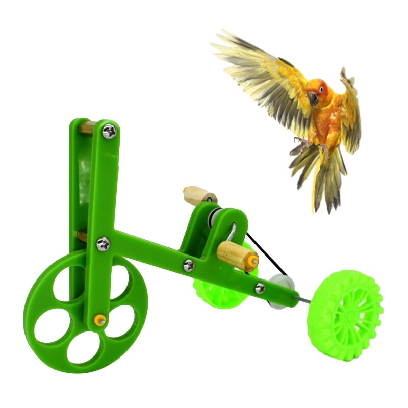 Sjov papegøje mini plast cykel legetøj fugle træning legetøj pædagogiske interaktive rekvisitter til parakit cockatiel conure lovebird