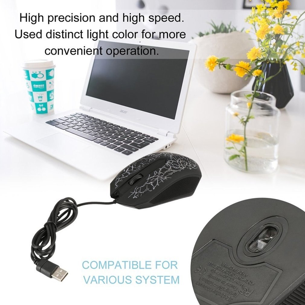 3200DPI LED Optical 3 Buttons 3D USB Wired Gaming Game Mouse Pro Gamer Computer Mice For PC Adjustable USB Wired Gaming Mouse