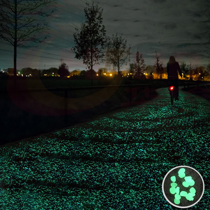 100 stuks lichtgevende kiezels voor in de tuin, lichtgevende stenen, stenen voor looppaden, tuinpaden, patio's, gazons, tuindecoratie, lichtgevende stenen