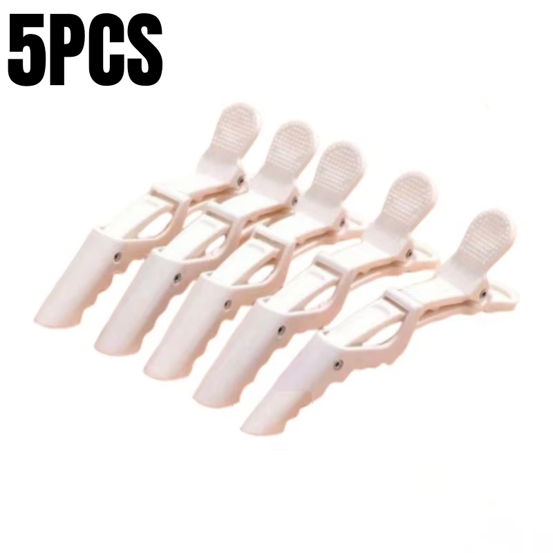 Pinzas para el cabello de cocodrilo, pinzas de peluquería, pinza de plástico para el cabello, horquillas de estilismo para salón de barbería , accesorios para el cabello, 5-30 Uds.: Beige