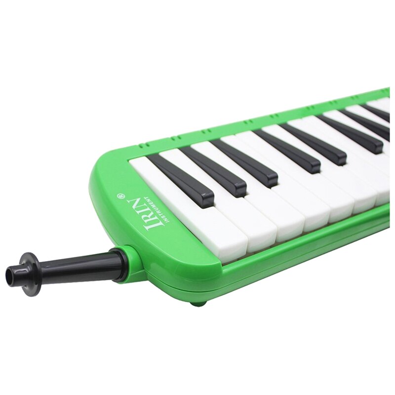 Irin 37 melodica tangenter melodiskt musikinstrument med bärväska för studenter nybörjare barn grön