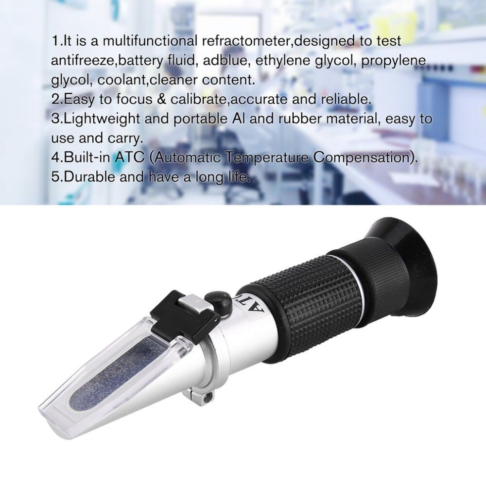 Handheld Refractometer Ethylene Glycol Antifreeze Battery Fluid Content Coolant Cleaner Meter Mini ATC Measuring Tester