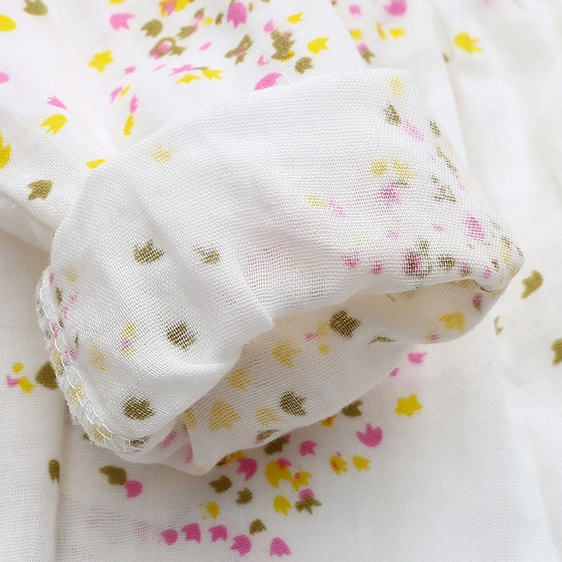 Pige toppe forår efterår afslappet 2-12 år bomuld mandarin krave lange ærmer fuld blomster print børn pige bluser skjorter