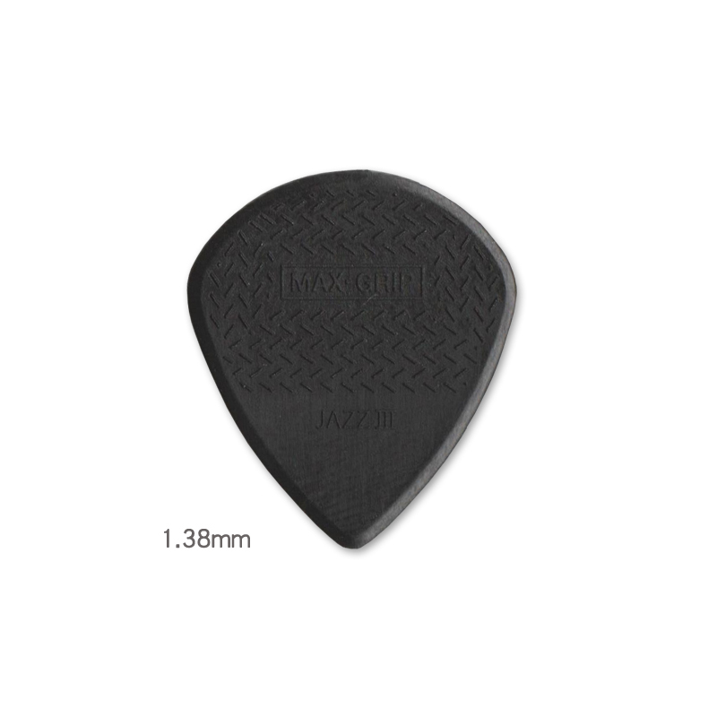 Choix de Dunlop. 471R3 MAX-GRIP JAZZ 3 médiators de guitare acoustique/électrique antidérapants/résistants à l'usure en nylon. 1,38 mm d'épaisseur.: WHITE