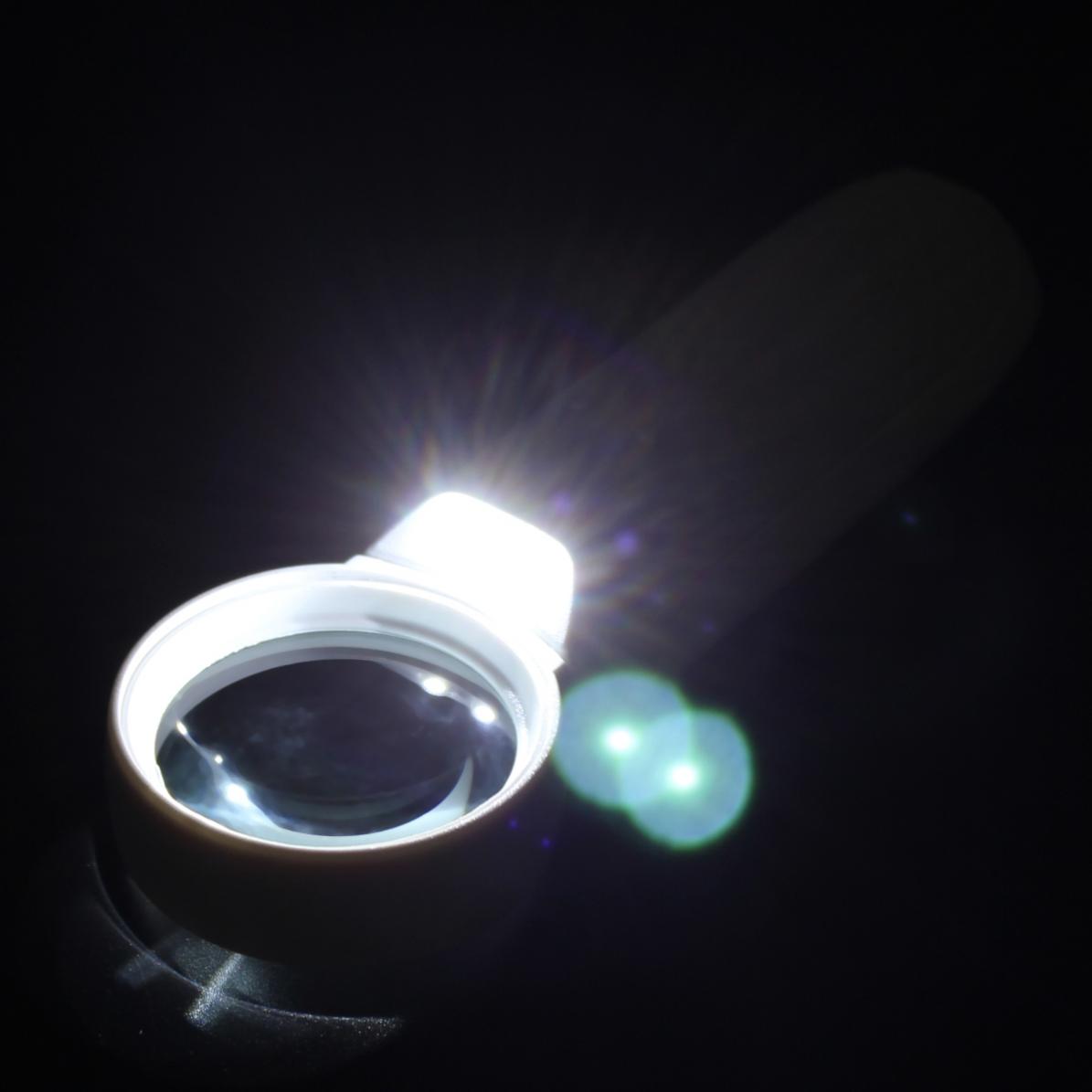 Multifunksjonell 15x- forstørrelseslampe bærbar håndholdt smykkeforstørrelsesglass leser kart avisforstørrelsesglassverktøy med led-lys