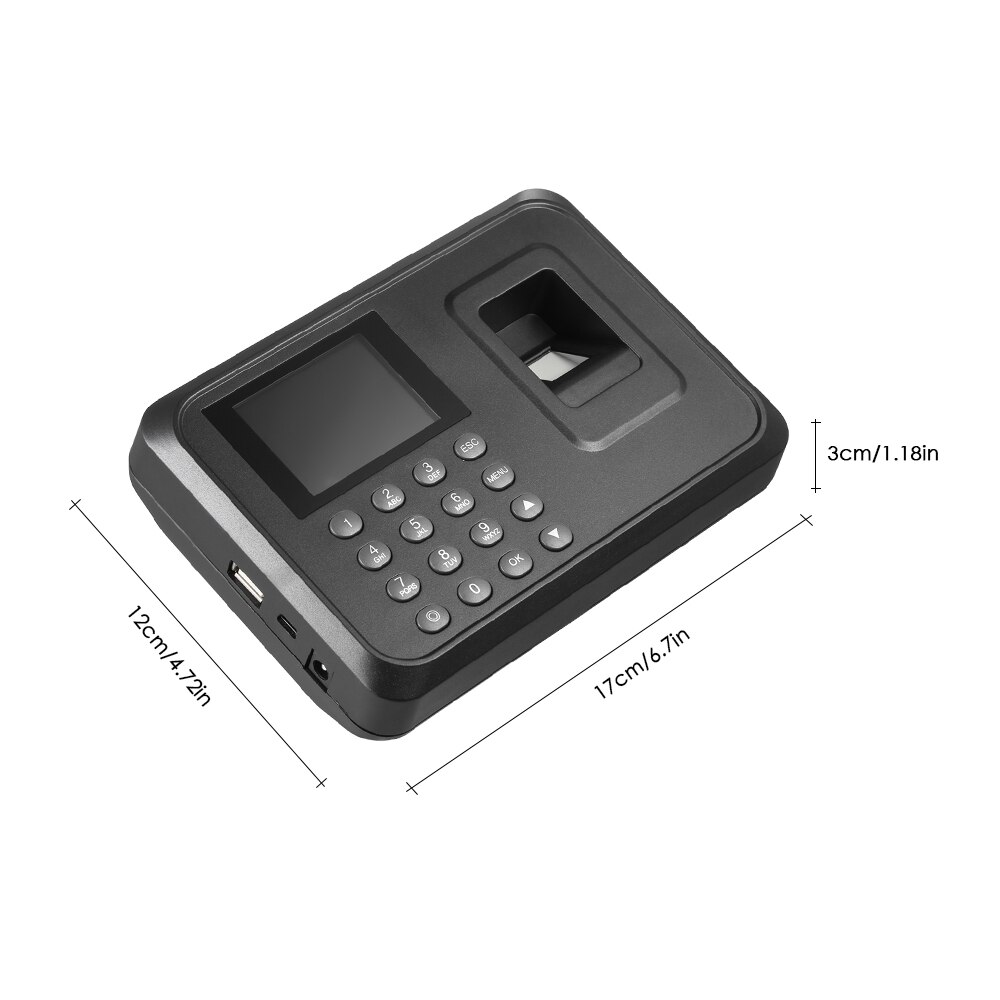 2.4 "Tft Lcd Display Usb Biometrische Vingerafdruk Aanwezigheid Machine Dc 5V/1A Time Clock Recorder Werknemer Controleren-In Reader A6