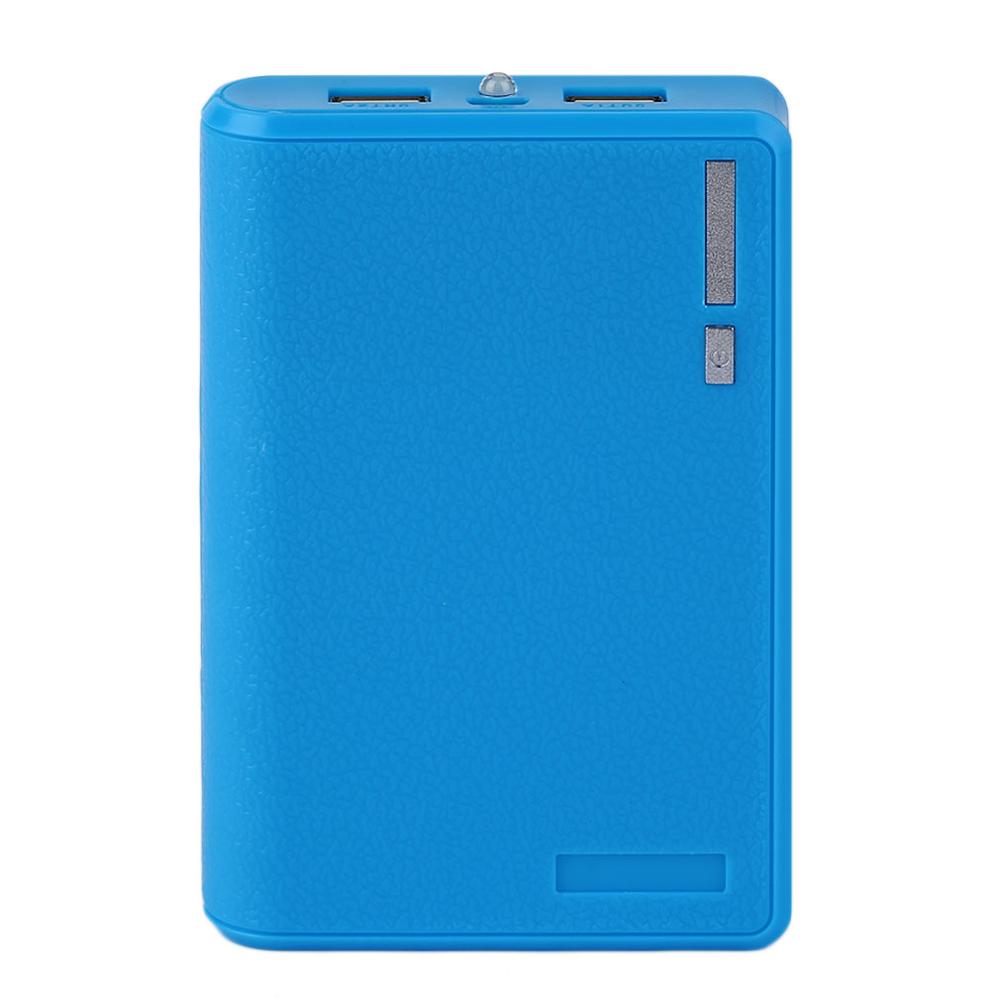 Strømbankdeksel til stor kapasitet 10400 mah størrelse 4*18650 batteri ekstern strøm mobiltelefon batterilader: Blå