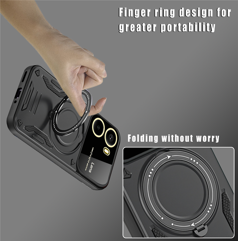 For POCO X7 Pro 5G Case Armor Magsafe Magnetic Ring Case For Xiaomi POCO X7Pro Wireless Charging Cover With Lens Protector
