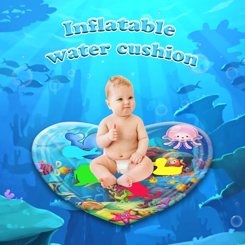 Baby Heart Inflatable Water Mat Ocean Tummy Time Infant Fun Mat heavy-duty materials Children Development play Center