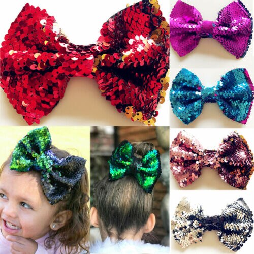 Schattige babymeisjes glitter pailletten strik haarspeld strik haarspeld hoofddeksel