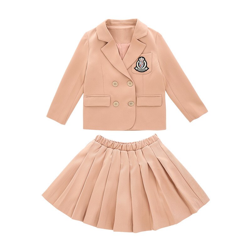 Traje de uniforme escolar Jk para niña, conjunto de Blazer liso para niña, faldas, conjunto de ropa, traje de baile para