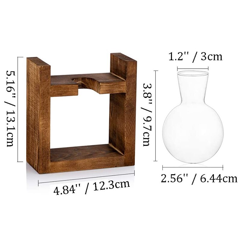 Pflanzen-Vermehrungsstation Aus Glas & Holz – Reagenzglas-Vase Mit Ständer Für Hydrokultur – Deko
