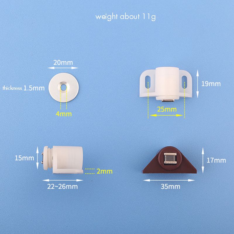 Abs rund magnetisk dörr spärrar spärr, skåp & möbellucka magnetlås närmare för skåp, lådor, garderob