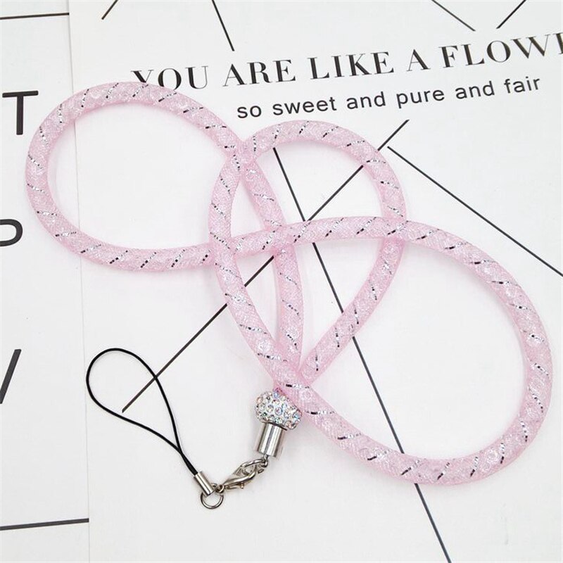 Mobiele telefoonriemen kristallen ketting kralen hanger sleutelhanger hangkoord lasso lanyard nekband badgehouder voor alle telefoons: D
