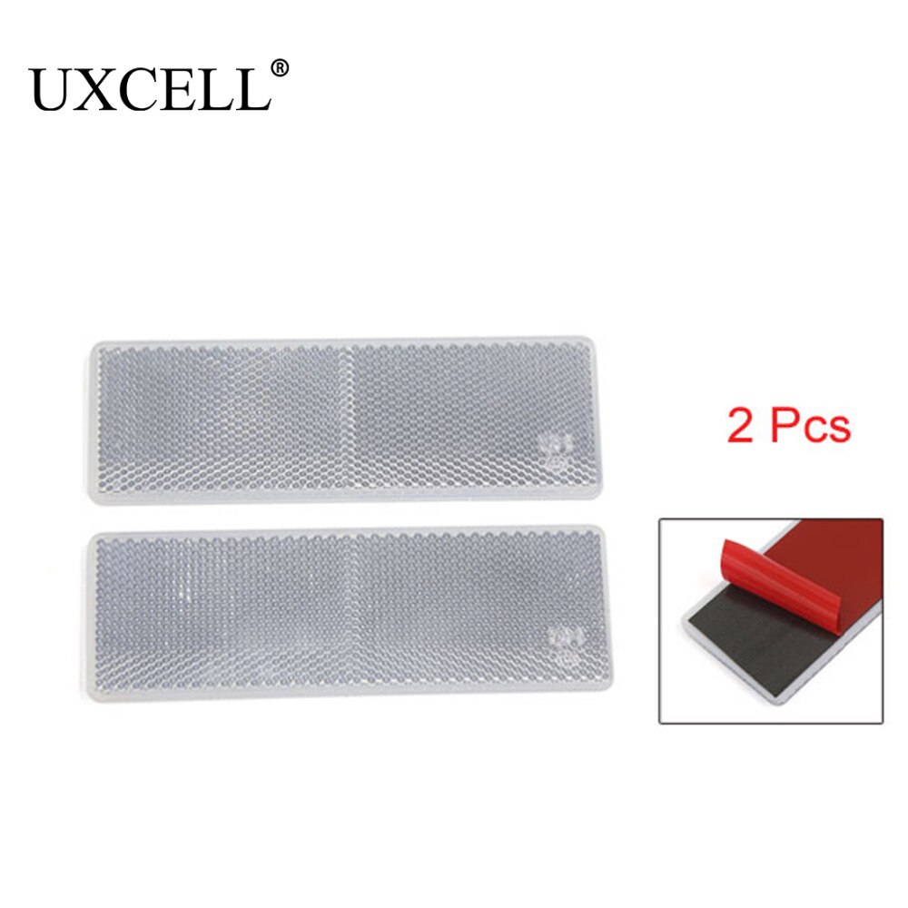 UXCELL 2Pcs White Plastic Reflective Plate Adhesive Reflector 145Mm X 50Mm For Car