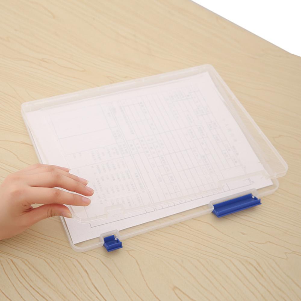 Transparent Storage Box Clear Plastic Document Paper Filling Case A4 File Box
