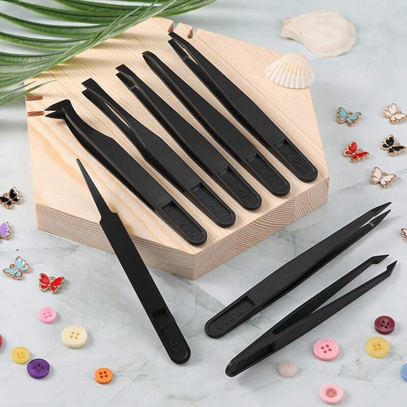 4 Prong Standard Pick-Up Tool,4 Claws Pickup Tool Metal Grabber And 8 Tweezers Set For Craft,Electronics,Laboratory Work