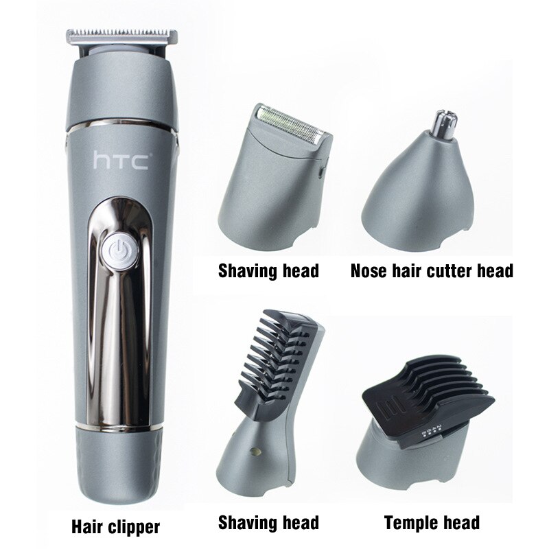 Cortadora de pelo multifunción HTC 5 en 1, Afeitadora eléctrica para el cuidado Personal y el hogar, afeitadora de barba, nariz y Máquina para cortar cabello