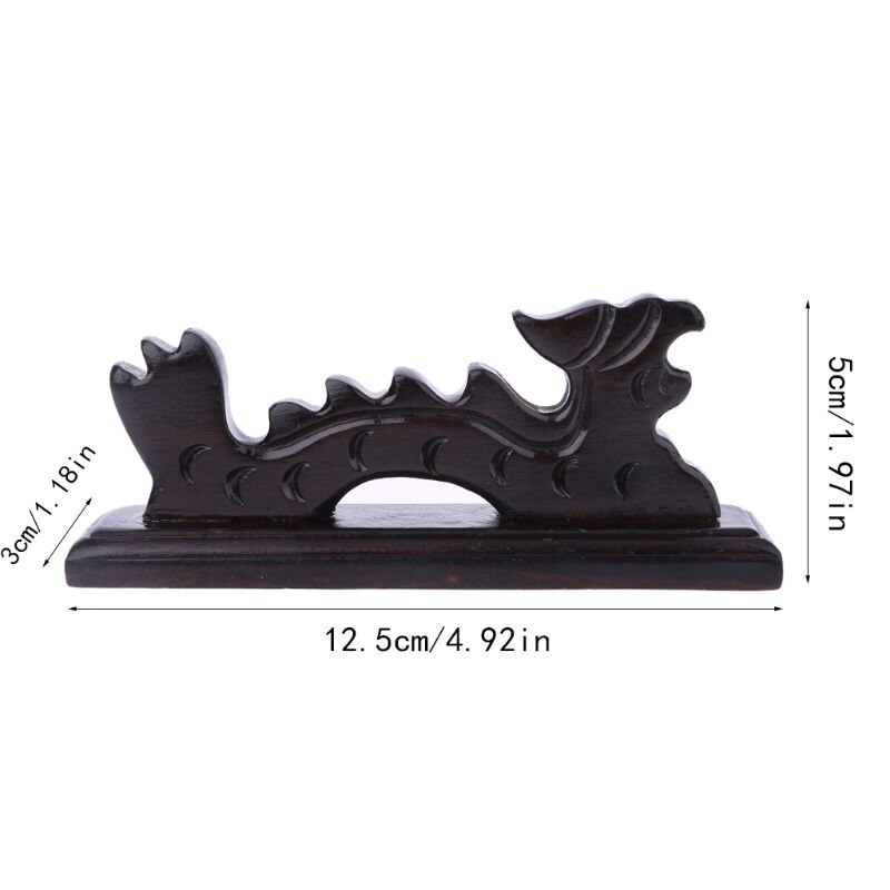 Dragon Vorm Borstel Rest Stand Chinese Kalligrafie Pen Houder Vintage Gesneden Hout K92C
