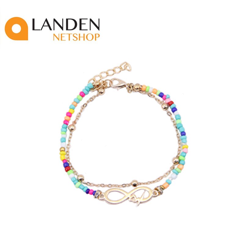 tobilleras boho Vintage para mujer, cadena de oro a la , pulsera de tobillo con cuentas de colores, joyería de pie