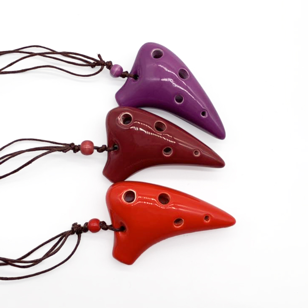 Ocarina de cerámica de 6 agujeros, instrumento Musical de estilo submarino Alto C con cordón, puntuación de música para amantes de la música y principiantes