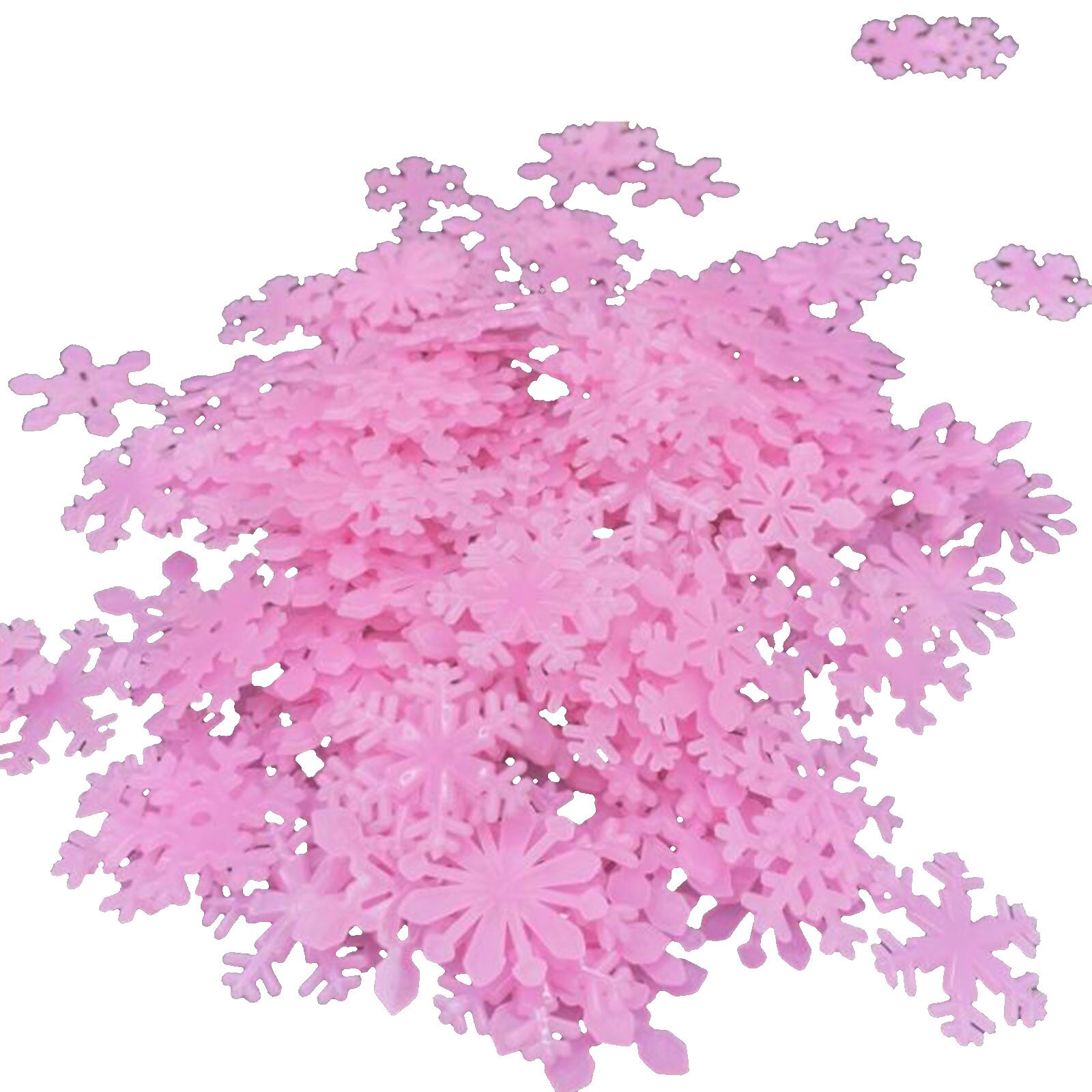 Window Decorations Kids Bedroom Fluorescent Glow In The Dark Snowflake Luminous Star Wall Stickers Christmas #50: Pink 