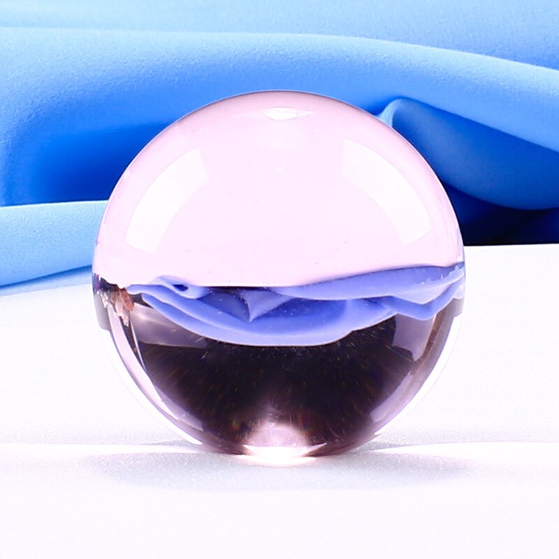 50mm färgglada kristallglaskulor magiska bollen globe fotografi dekoration kristall hantverk: Rosa