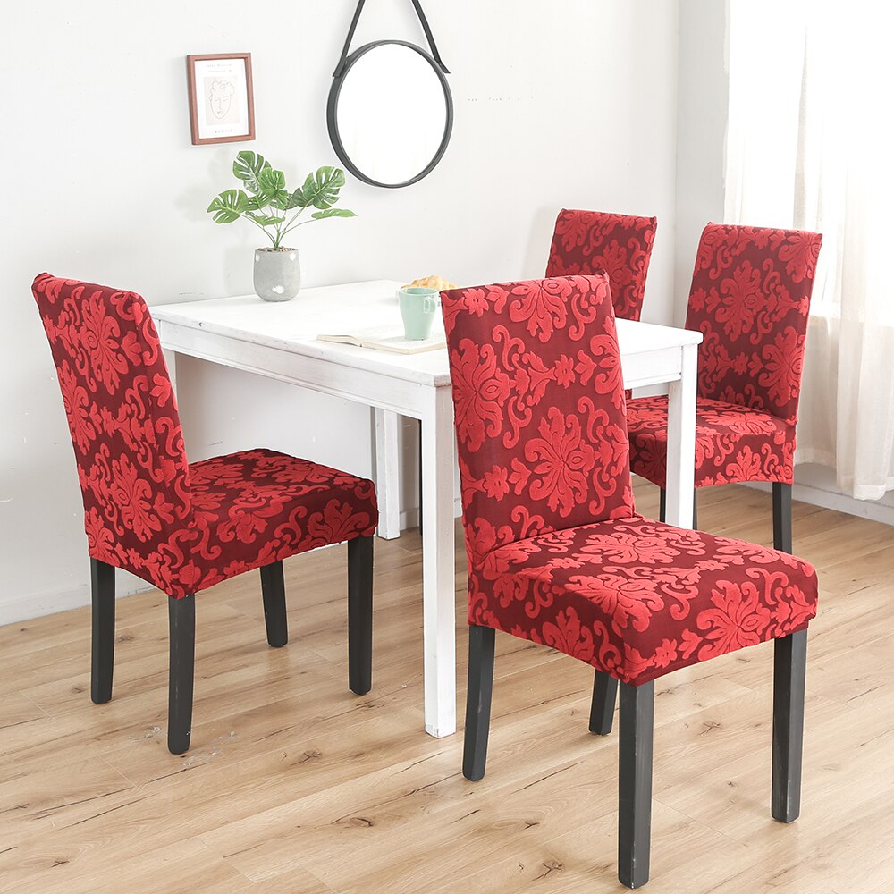 Elastic Chair Cover Printed Removable Jacquard Slipcover Anti-dirty Dining Seat Cover Protector For Home Restaurant Hotel Office