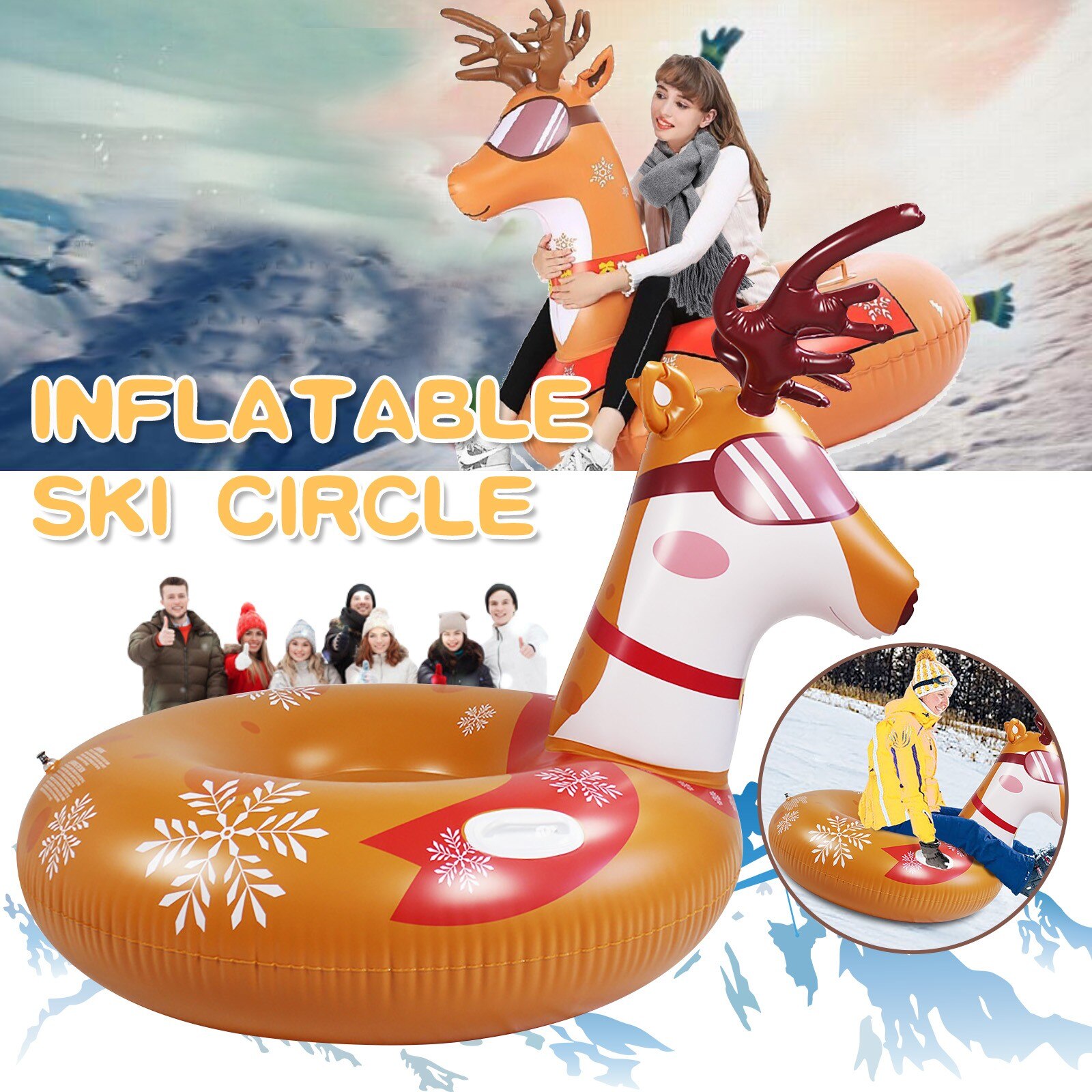 Ski Ring Pvc Slee Tire Tube Kinderen Volwassen Ski Mat Met Handvat Voor Outdoor Sport Kinderen Volwassen Sneeuw Buis Skiën apparatuur Sneeuw