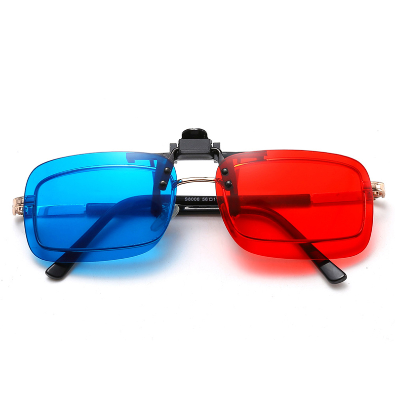Gafas 3D de color rojo, azul y verde, montura negra para gafas de TV de película Anaglyph dimensionales para películas 3D