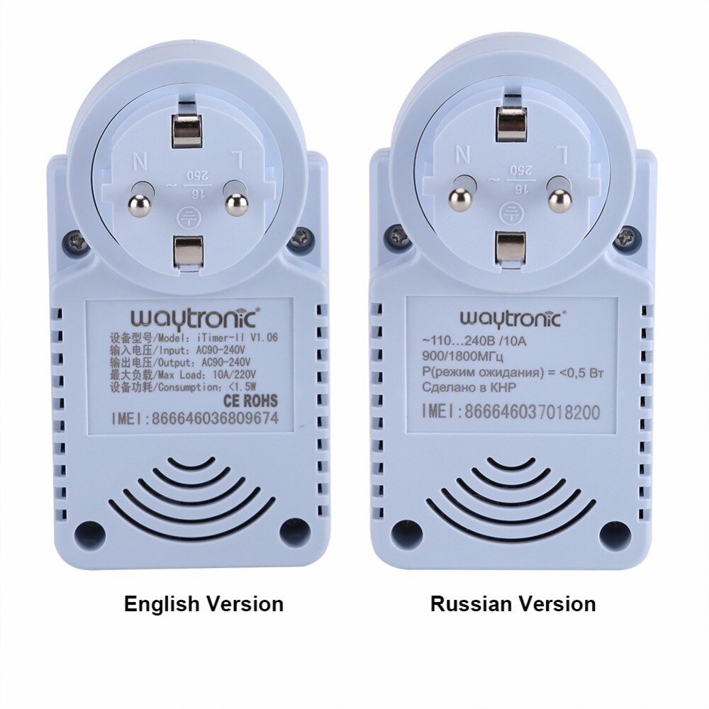Prise de courant intelligente GSM | Avec capteur de température, prise ue, commande SMS