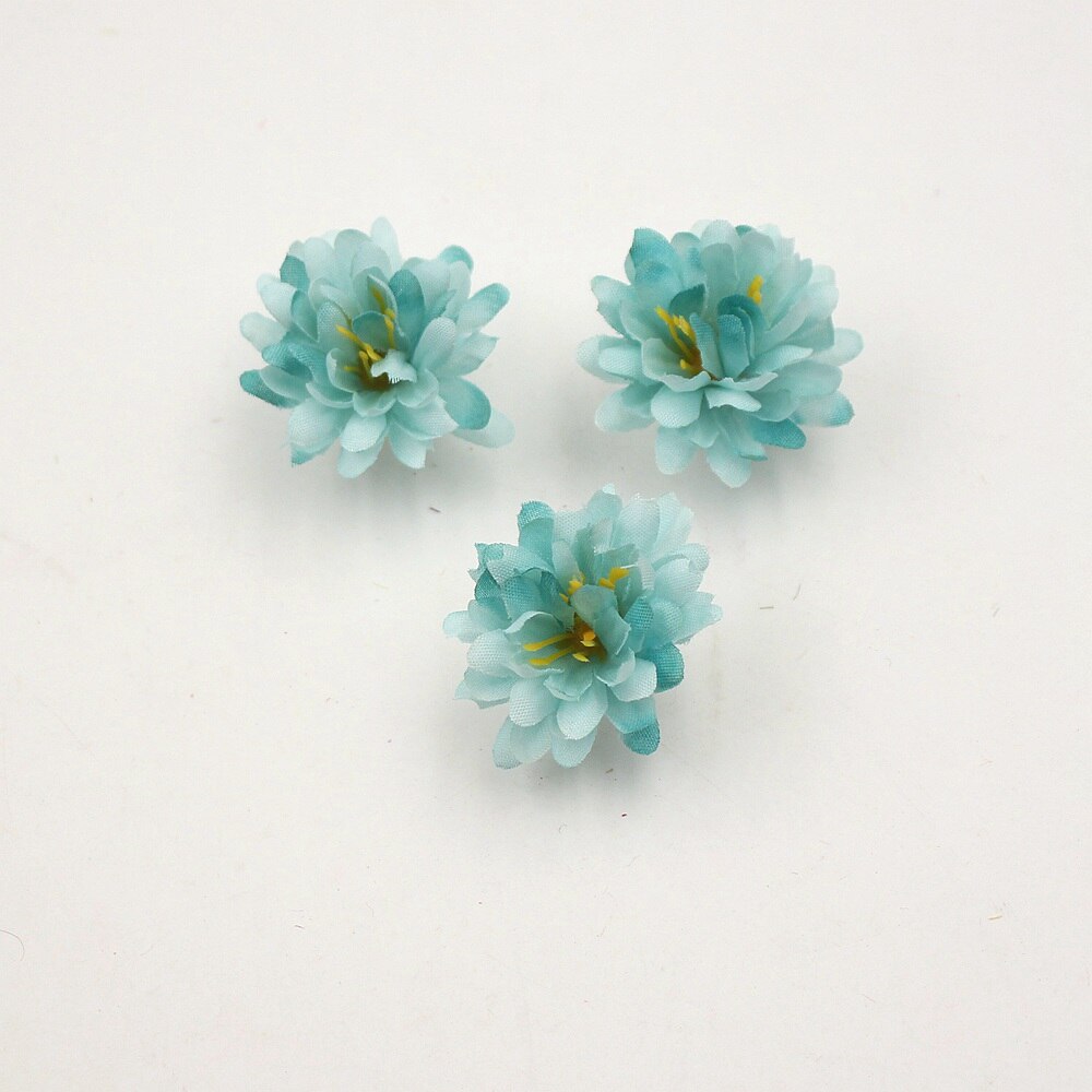20 st 3cm sidenkonstgjord blomma nejlika blomhuvud flerfärgad valfri bröllopsscen heminredning gör-det-själv blommig: Grön