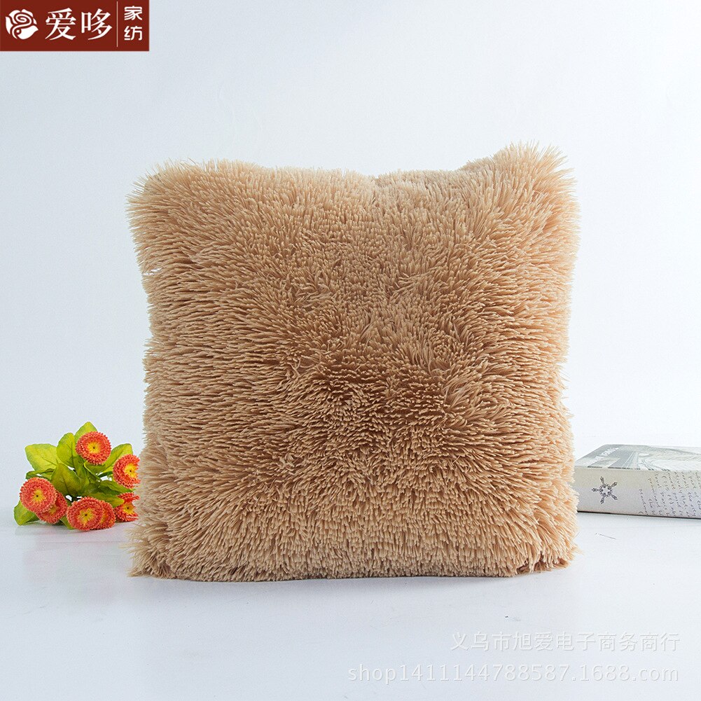 Housse de coussin en peluche solide | Taie d'oreiller en peluche décorative de maison, fourrure de voiture, canapé taille: N