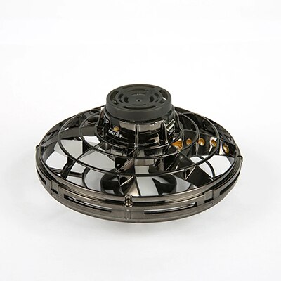 Flynova original drone flyvende spinner fidget legetøj håndbetjent mini ufo flyorb fly spinner legetøj til børn voksen: Sort