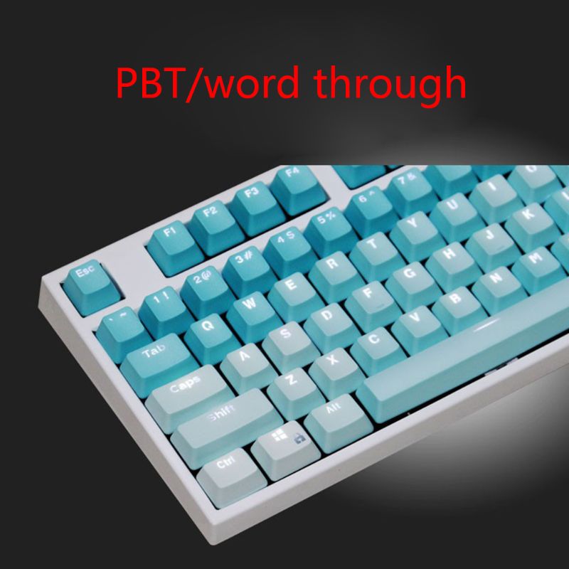 PBT Keycaps 87 104 108 Transparent Lettering Keys Double Shot Injection Backli Key Cap for Mechanical Keyboard 1 Set Replaceable