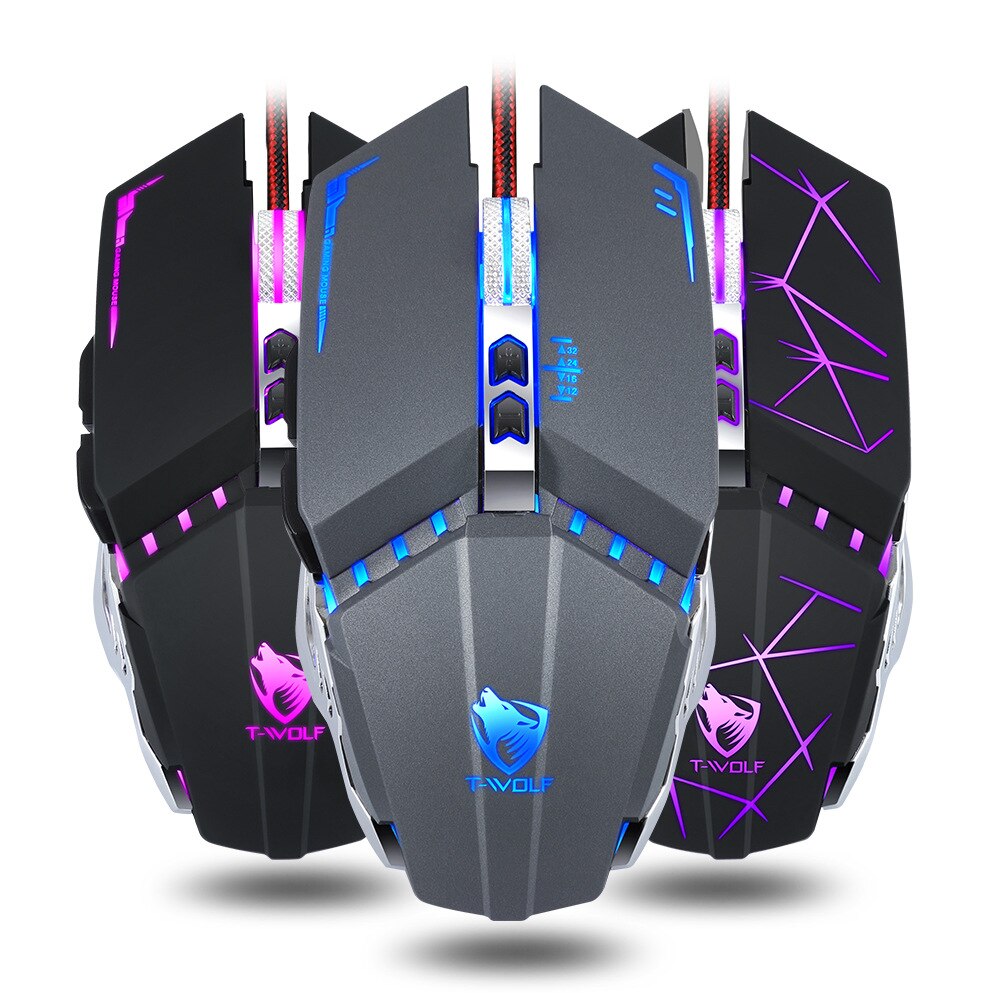 Mouse da gioco cablato professionale 7 pulsanti 3200DPI LED ottico USB Mouse per Computer Mouse da gioco Mouse da gioco Mause per PC laptop Gamer