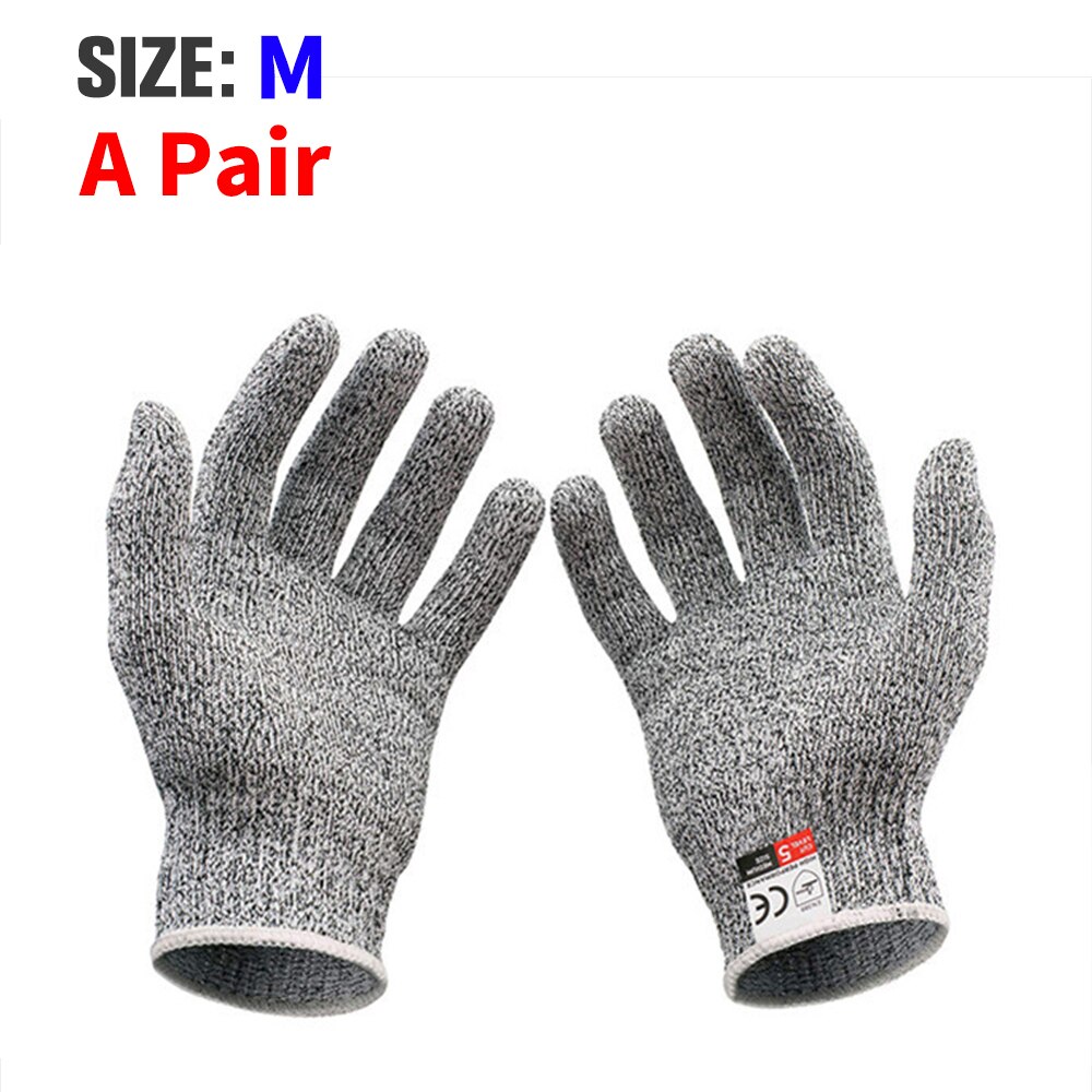 Guantes de seguridad de nivel 5 anticorte, resistentes a Cortes, alambre de acero inoxidable, malla metálica, para cocina, carnicero: M-1 Pair