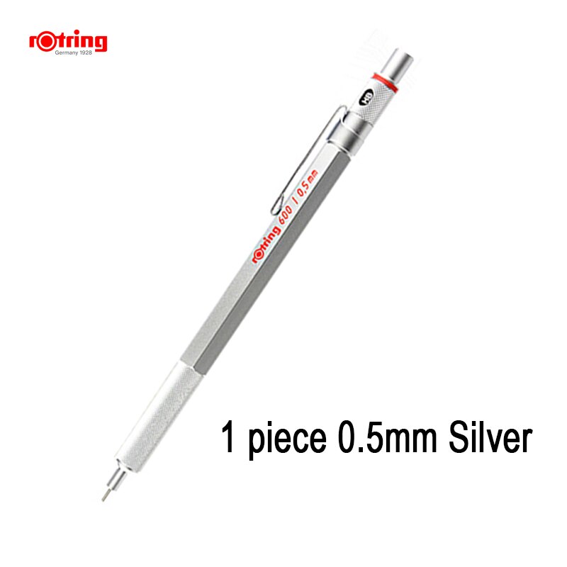 Rotring 600 0.5mm/0.7mm mekanisk blyant sort/sølvmetal automatisk blyant 1 stk: 0.5mm sølv