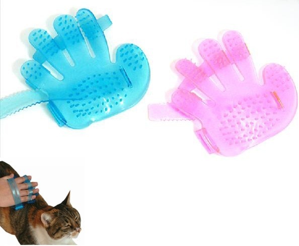 Guantes con cepillo peine para el baño, cuidado de la salud de las mascotas, dedos de cepillo para perros y gatos, champú de mano, herramienta de aseo