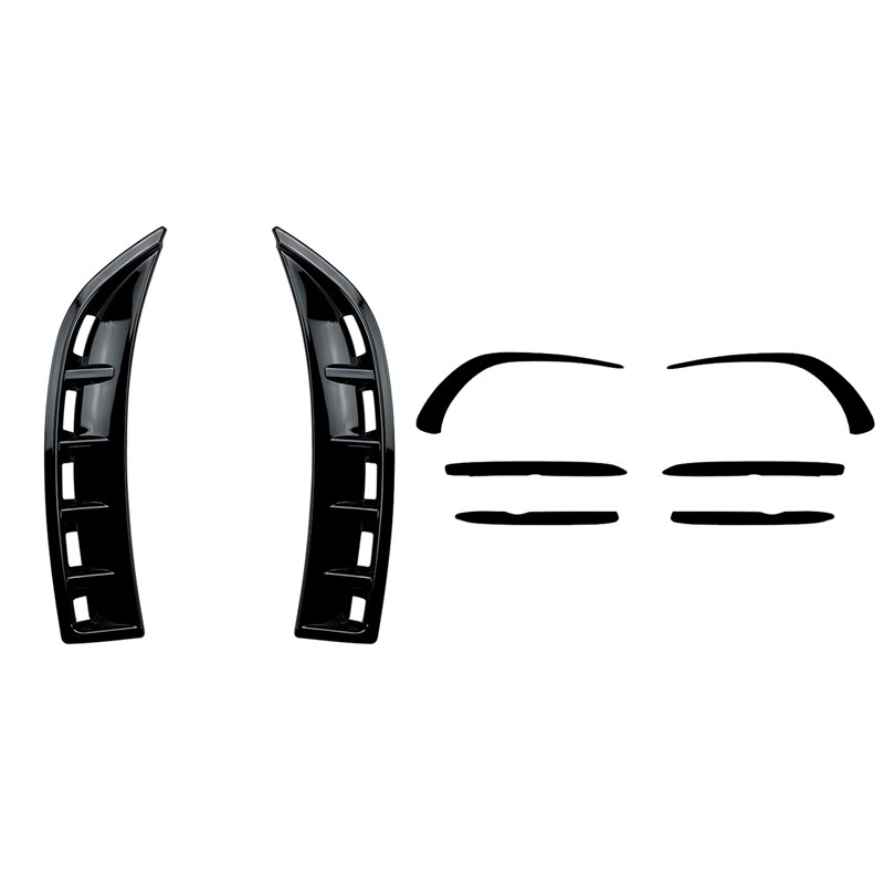 Front Bumper Air Vent Cover Trim Side Fender Splitter Spoiler with Front Bumper Spoiler Air Knife Covers Stickers: Default Title